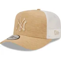 mutzen-gebogen-braun-verstellbares-band-a-frame-jersey-essential-der-new-york-yankees-mlb-von-new-era