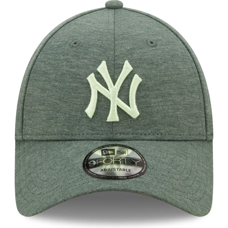 mutzen-gebogen-grun-verstellbares-band-9forty-jersey-essential-der-new-york-yankees-mlb-von-new-era
