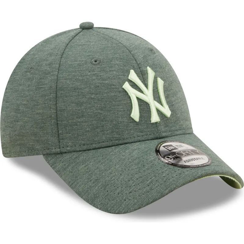 mutzen-gebogen-grun-verstellbares-band-9forty-jersey-essential-der-new-york-yankees-mlb-von-new-era
