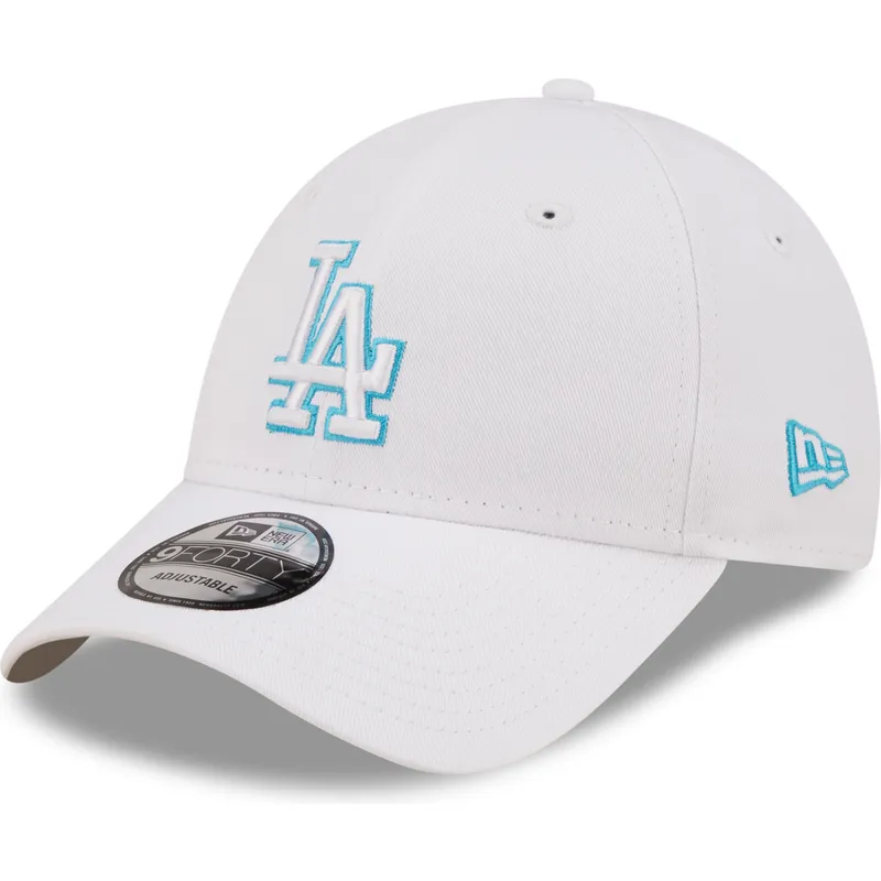 mutzen-gebogen-weiss-verstellbares-band-9forty-neon-outline-der-los-angeles-dodgers-mlb-von-new-era