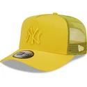 casquette-trucker-jaune-avec-logo-jaune-a-frame-tonal-mesh-new-york-yankees-mlb-new-era