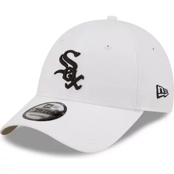 New Era Curved Brim Black Logo 9FORTY League Essential Chicago White Sox MLB White Adjustable Cap