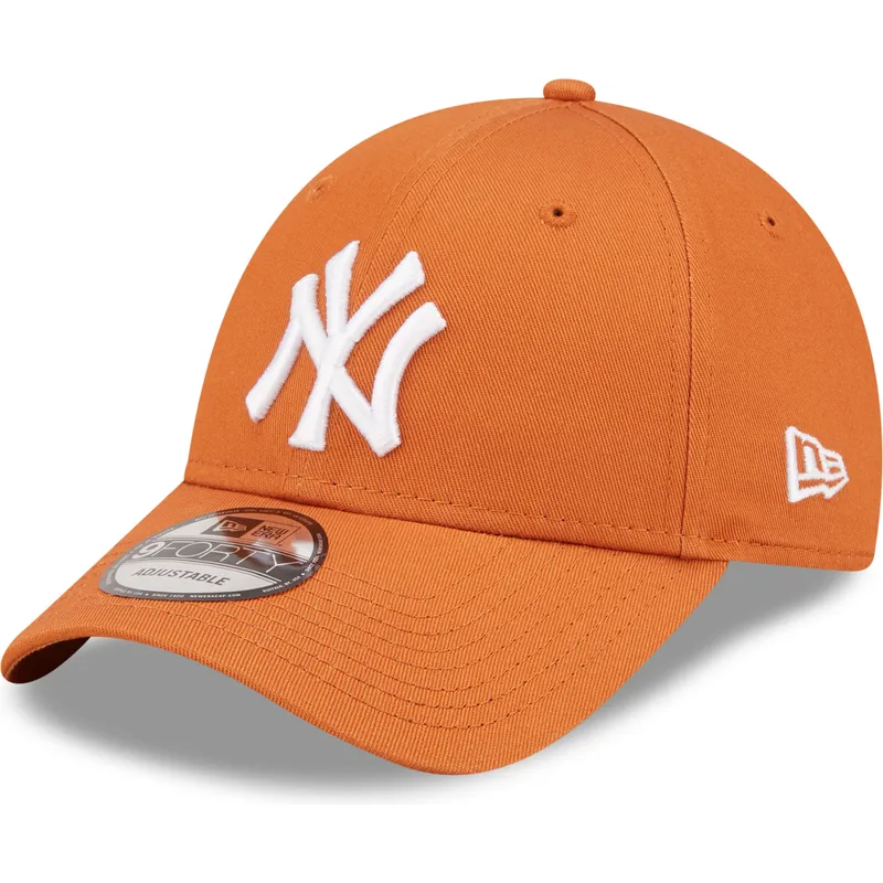 mutzen-gebogen-orange-verstellbares-band-9forty-league-essential-der-new-york-yankees-mlb-von-new-era