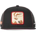 capslab-flat-brim-wile-e-coyote-casf-wi3-looney-tunes-black-trucker-hat