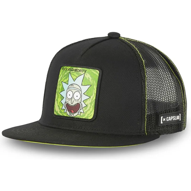 mutzen-flach-schwarz-snapback-rick-sanchez-rick-und-morty-von-capslab