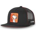 capslab-flat-brim-snoopy-casf-ba1-peanuts-black-trucker-hat