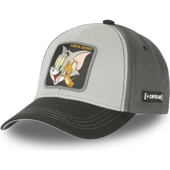 Capslab Curved Brim Tom and Jerry TJ4 Looney Tunes Grey Adjustable Cap