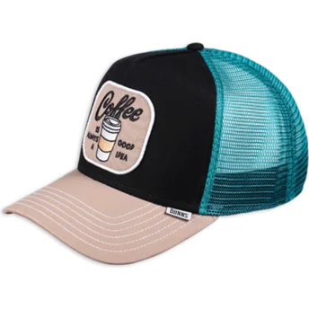 Djinns Coffe Is Always A Good Idea HFT Food Black, Blue and Brown Trucker Hat