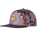 djinns-flat-brim-peacock-linen-black-snapback-cap
