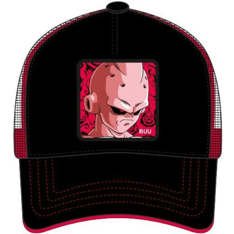 mutzen-gebogen-schwarz-snapback-kid-buu-dragon-ball-von-capslab