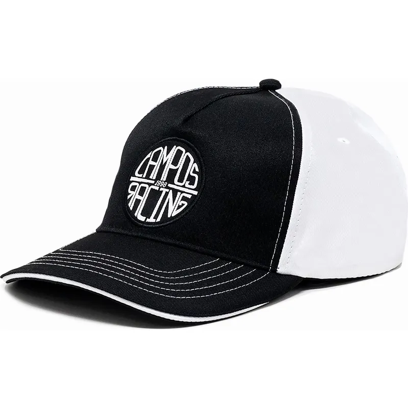 schwarze-und-weisse-verstellbare-curved-cap-campos-racing-1998-von-kimoa