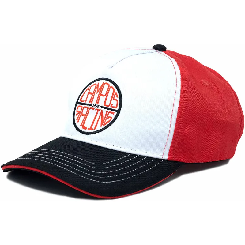 weisse-rote-und-schwarze-verstellbare-curved-cap-campos-racing-1998-von-kimoa