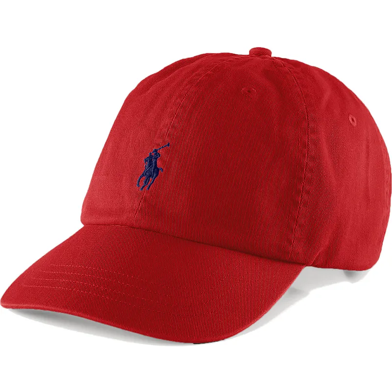 rote-verstellbare-curved-cap-mit-blauem-logo-cotton-chino-classic-sport-von-polo-ralph-lauren rote-verstellbare-curved-cap-mit-blauem-logo-cotton-chino-classic-sport-von-polo-ralph-lauren