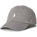 graue-verstellbare-curved-cap-mit-weissem-logo-cotton-chino-classic-sport-von-polo-ralph-lauren