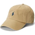 braune-verstellbare-curved-cap-mit-marineblauem-logo-cotton-chino-classic-sport-von-polo-ralph-lauren