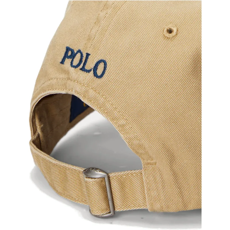braune-verstellbare-curved-cap-mit-marineblauem-logo-cotton-chino-classic-sport-von-polo-ralph-lauren