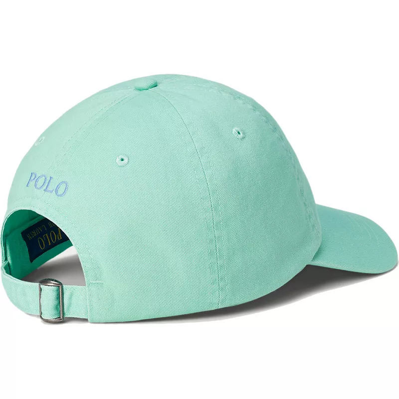 polo-ralph-lauren-curved-brim-blue-logo-cotton-chino-classic-sport-light-green-adjustable-cap