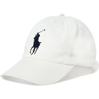 Casquette courbée blanche ajustable avec logo noir Big Pony Chino Classic Sport Polo Ralph Lauren