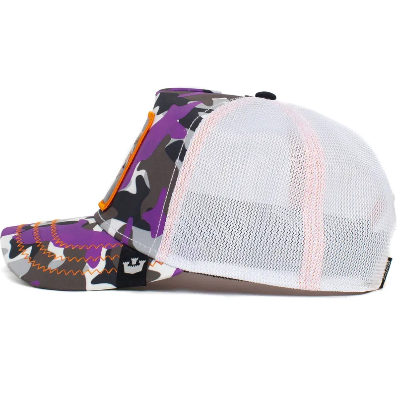trucker-cap-camouflage-violett-ente-odd-lil-strange-duck-the-farm-von-goorin-bros