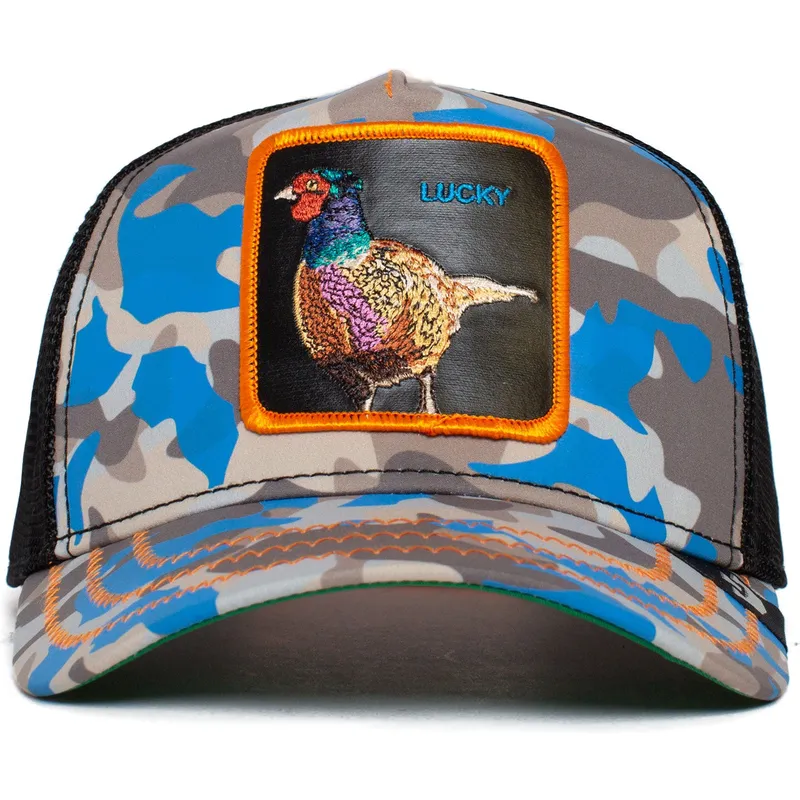 trucker-cap-camouflage-blau-fasan-lucky-luck-stays-down-the-farm-von-goorin-bros trucker-cap-camouflage-blau-fasan-lucky-luck-stays-down-the-farm-von-goorin-bros