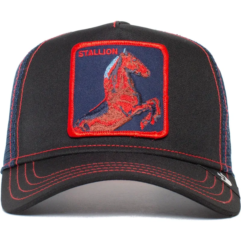 schwarze-trucker-kappe-pferd-stallion-trip-the-farm-von-goorin-bros
