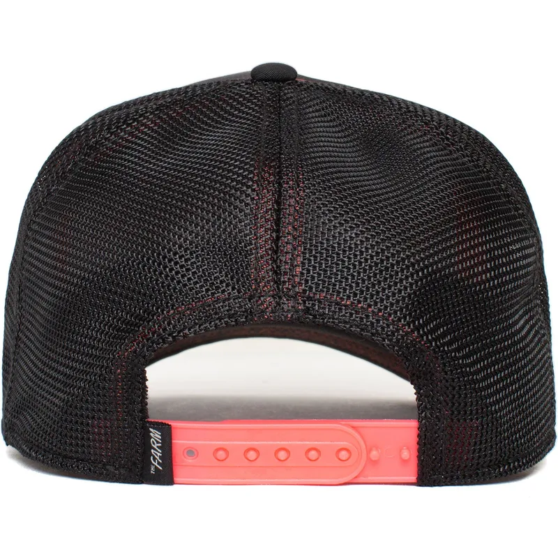 trucker-cap-schwarz-und-rot-panther-black-panther-dark-shines-the-farm-von-goorin-bros