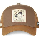braune-trucker-kappe-monkey-d-luffy-wanted-dead-or-alive-wan2-one-piece-von-capslab