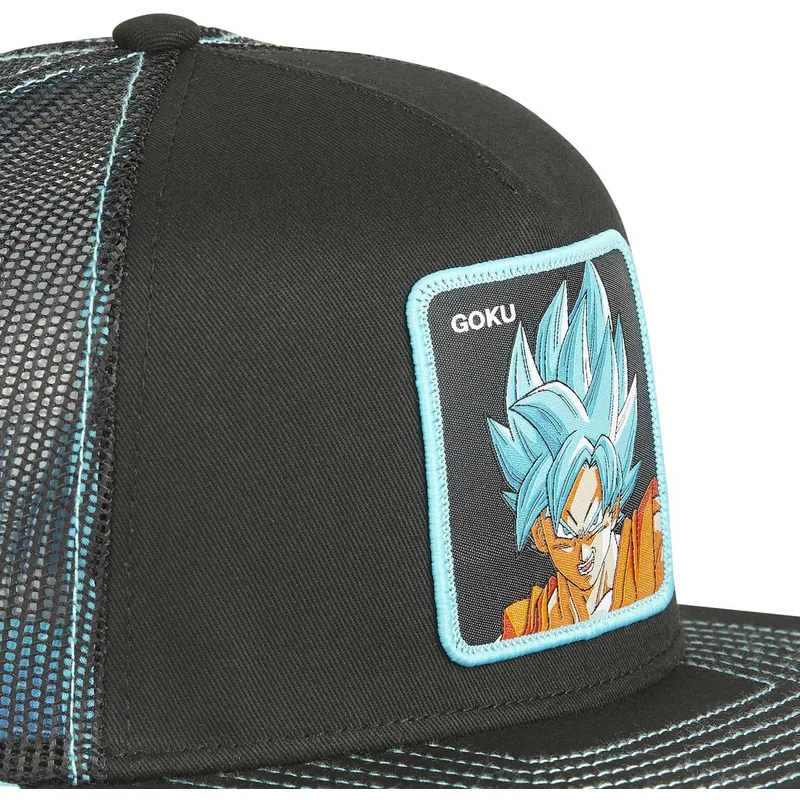 schwarze-und-blaue-trucker-flatcap-son-goku-super-saiyan-blue-sa1-dragon-ball-von-capslab schwarze-und-blaue-trucker-flatcap-son-goku-super-saiyan-blue-sa1-dragon-ball-von-capslab