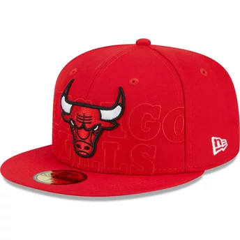 Casquette plate rouge ajustée 59FIFTY Draft Edition 2023 Chicago Bulls NBA New Era