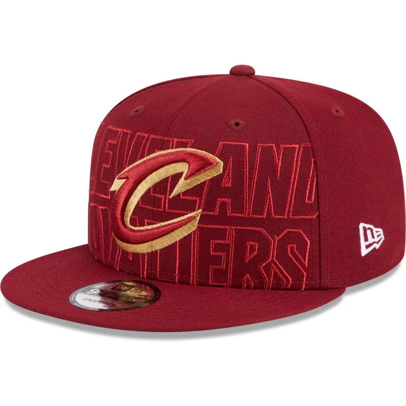 rote-flache-snapback-kappe-9fifty-draft-edition-2023-der-cleveland-cavaliers-nba-von-new-era