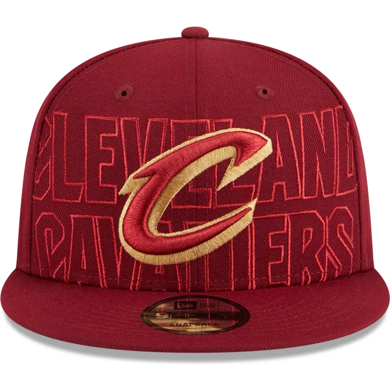 rote-flache-snapback-kappe-9fifty-draft-edition-2023-der-cleveland-cavaliers-nba-von-new-era