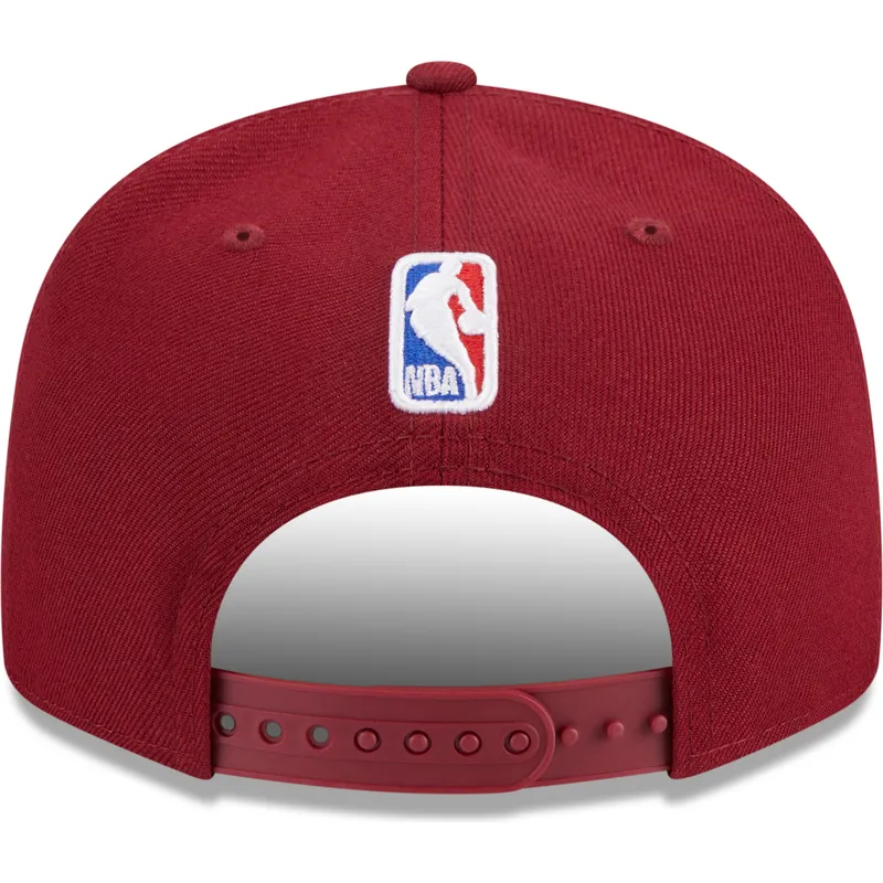 rote-flache-snapback-kappe-9fifty-draft-edition-2023-der-cleveland-cavaliers-nba-von-new-era