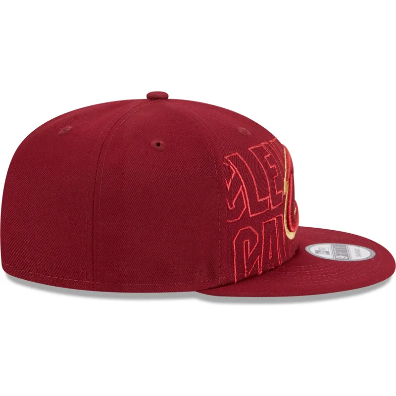 rote-flache-snapback-kappe-9fifty-draft-edition-2023-der-cleveland-cavaliers-nba-von-new-era