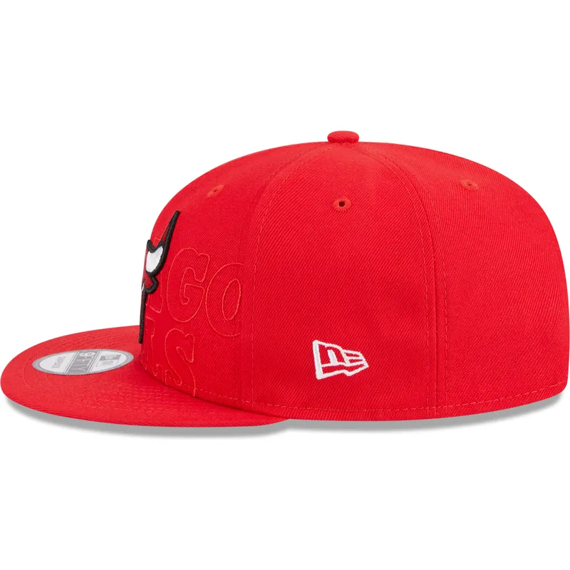 rote-flache-snapback-kappe-9fifty-draft-edition-2023-der-chicago-bulls-nba-von-new-era
