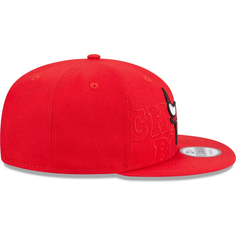 rote-flache-snapback-kappe-9fifty-draft-edition-2023-der-chicago-bulls-nba-von-new-era