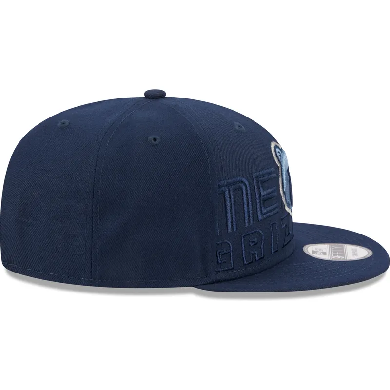 mutzen-flach-marineblau-snapback-9fifty-draft-edition-2023-der-memphis-grizzlies-nba-von-new-era