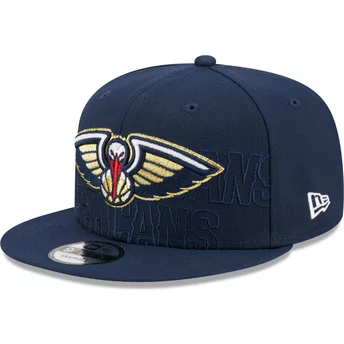 Casquette plate bleue marine snapback 9FIFTY Draft Edition 2023 New Orleans Pelicans NBA New Era