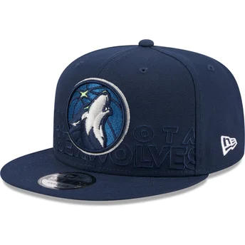 Casquette plate bleue marine snapback 9FIFTY Draft Edition 2023 Minnesota Timberwolves NBA New Era