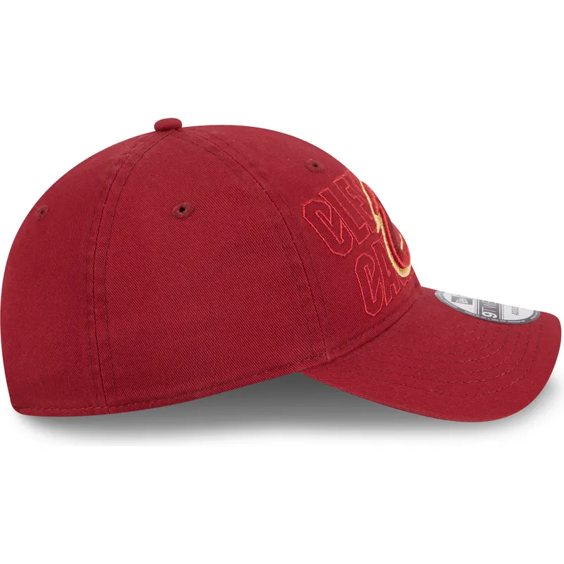 rote-verstellbare-gebogene-kappe-9twenty-draft-edition-2023-der-cleveland-cavaliers-nba-von-new-era