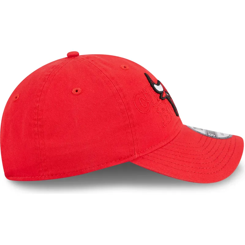 rote-verstellbare-gebogene-kappe-9twenty-draft-edition-2023-der-chicago-bulls-nba-von-new-era