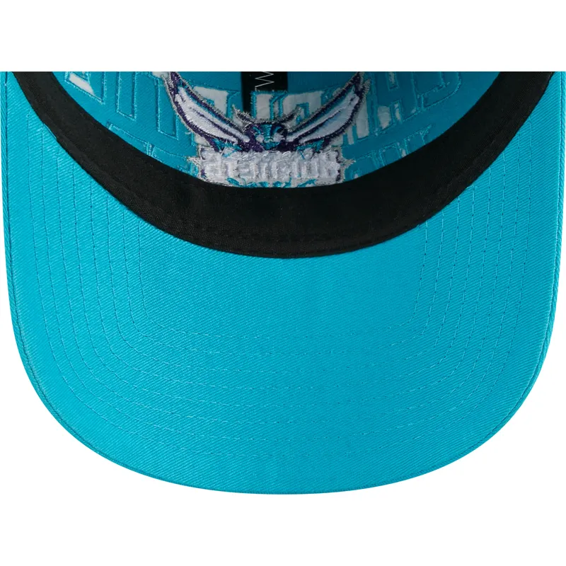 blaue-verstellbare-gebogene-kappe-9twenty-draft-edition-2023-der-charlotte-hornets-nba-von-new-era