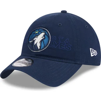 New Era Curved Brim 9TWENTY Draft Edition 2023 Minnesota Timberwolves NBA Navy Blue Adjustable Cap