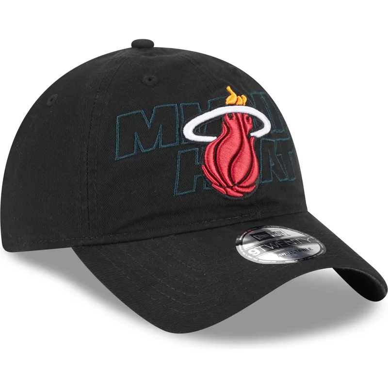schwarze-verstellbare-gebogene-kappe-9twenty-draft-edition-2023-von-miami-heat-nba-von-new-era schwarze-verstellbare-gebogene-kappe-9twenty-draft-edition-2023-von-miami-heat-nba-von-new-era