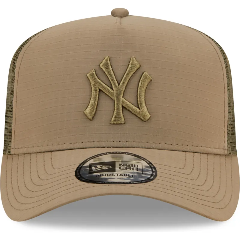 mutzen-gebogen-grun-snapback-a-frame-tech-ripstop-der-new-york-yankees-mlb-von-new-era