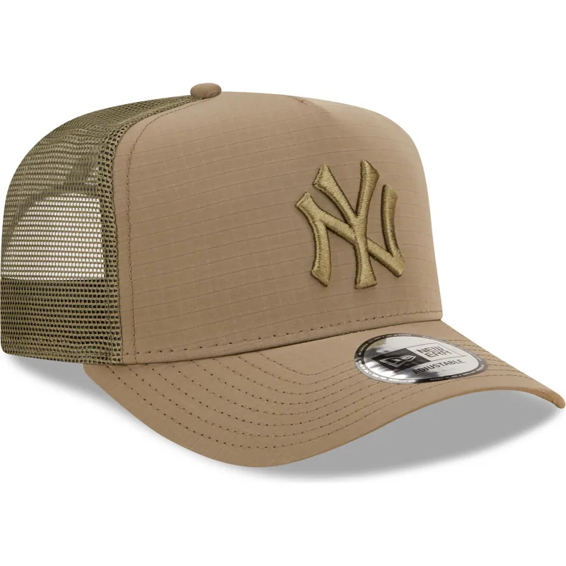 mutzen-gebogen-grun-snapback-a-frame-tech-ripstop-der-new-york-yankees-mlb-von-new-era