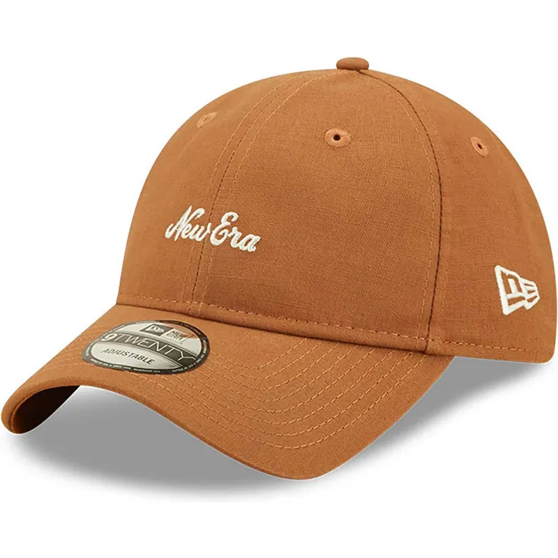 braune-verstellbare-curved-cap-9twenty-linen-von-new-era