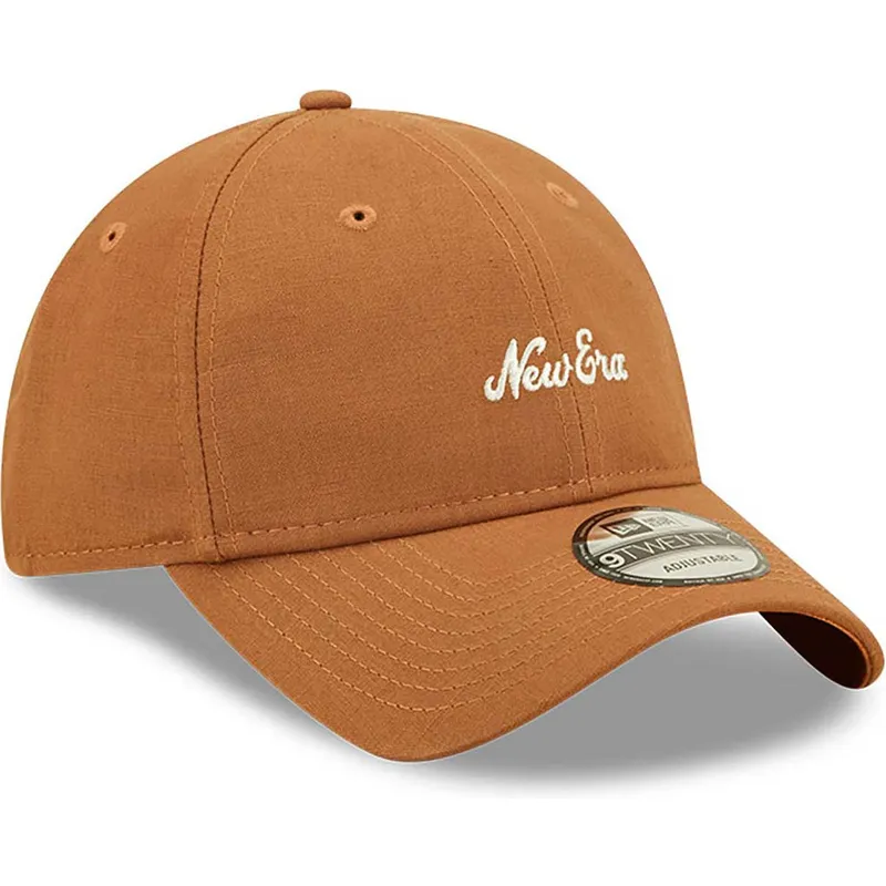braune-verstellbare-curved-cap-9twenty-linen-von-new-era