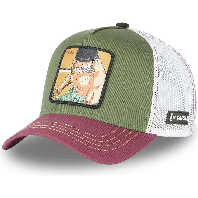 trucker-cap-grun-weiss-und-rot-roronoa-zoro-zor4-one-piece-von-capslab