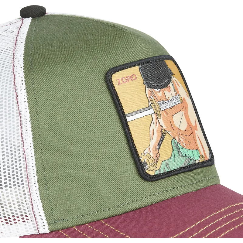 trucker-cap-grun-weiss-und-rot-roronoa-zoro-zor4-one-piece-von-capslab