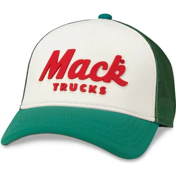 Casquette trucker blanche et verte snapback Mack Trucks Riptide Valin American Needle